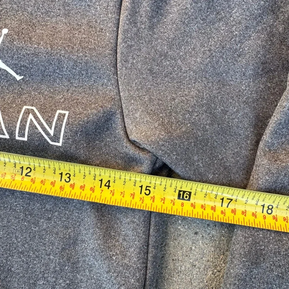 Jordan Boys Grey Heather Full Zip Fleece Hoodie Jumpman Logo Size 10 9-10 Years